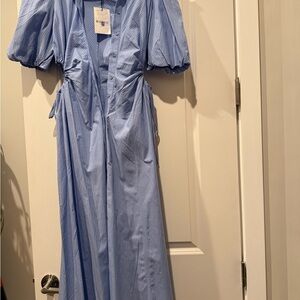 Bardot Blue Striped Midi Dress